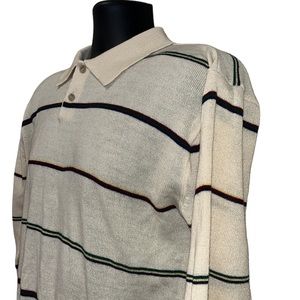 Vintage Par Four Polo Style Striped Acrylic Sweater~Korea~M